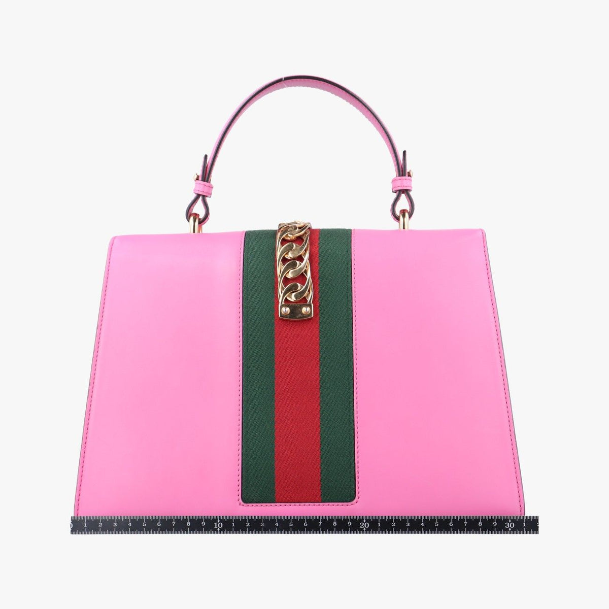 Gucci Sylvie Rose Red Leather Shoulder Bag — view 2