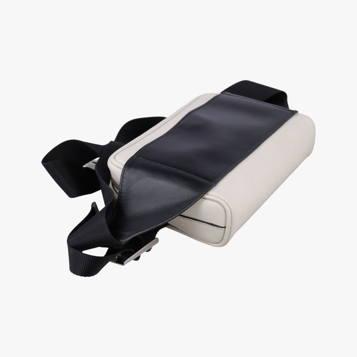 Prada Triangle Logo White Saffiano Leather 56 Handbag — view 7