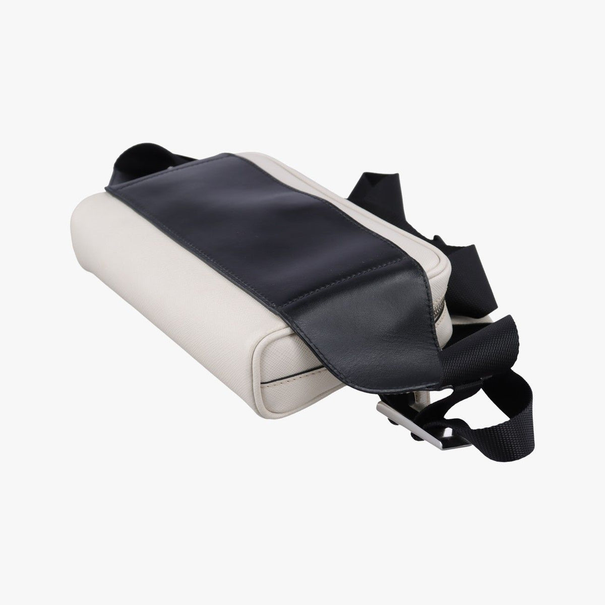 Prada Triangle Logo White Saffiano Leather 56 Handbag — view 6