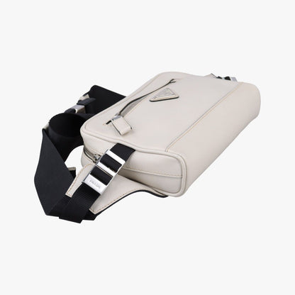 Prada Triangle Logo White Saffiano Leather 56 Handbag — view 5
