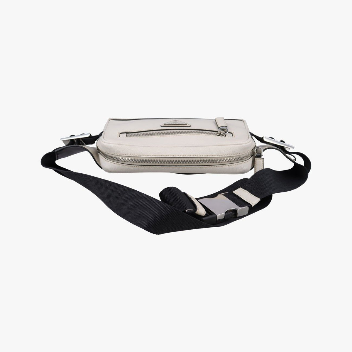 Prada Triangle Logo White Saffiano Leather 56 Handbag — view 8