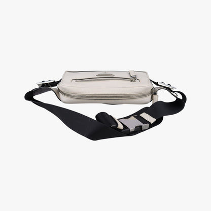 Prada Triangle Logo White Saffiano Leather 56 Handbag — view 8