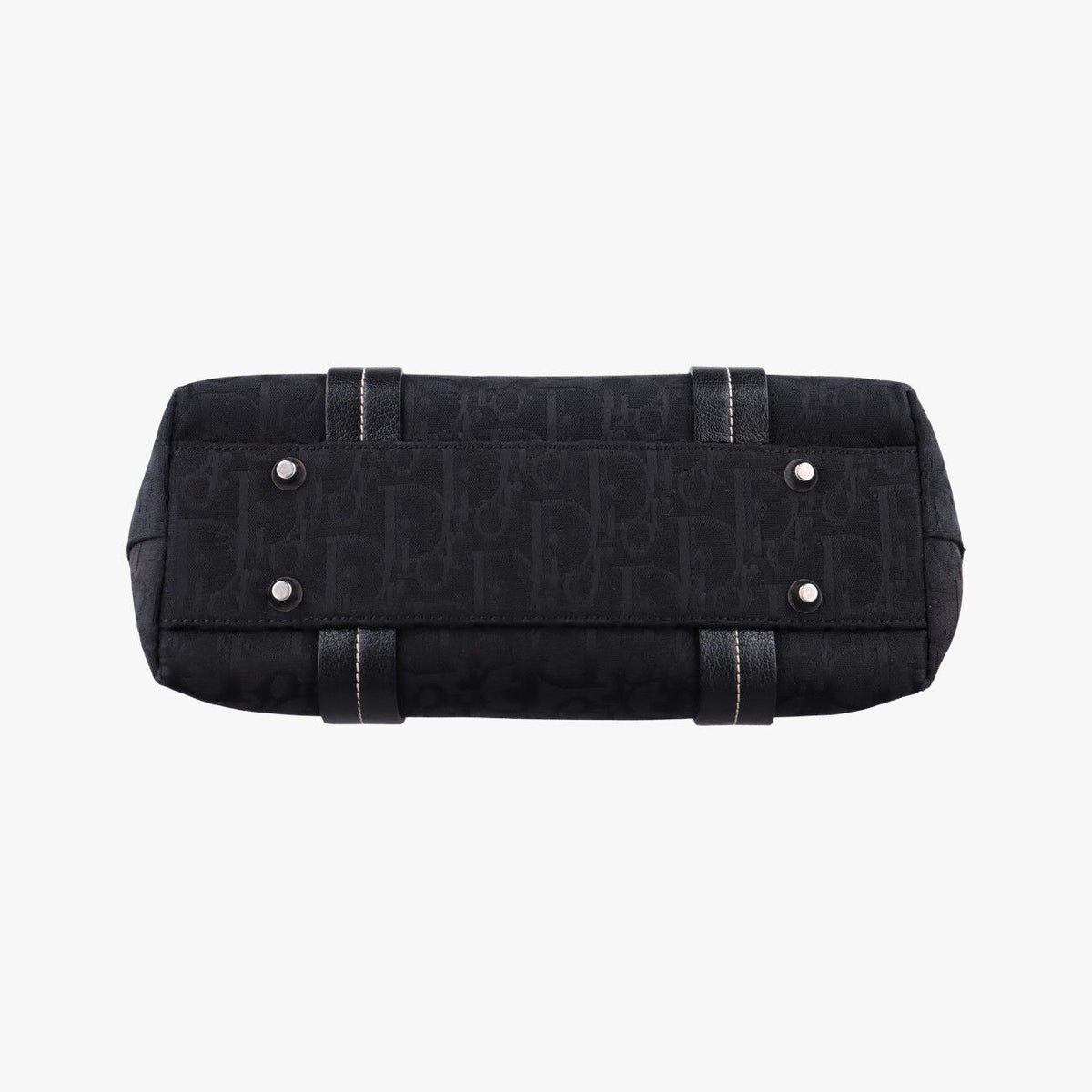 Dior Trotter Flower Tote Bag Black Canvas Leather — view 3