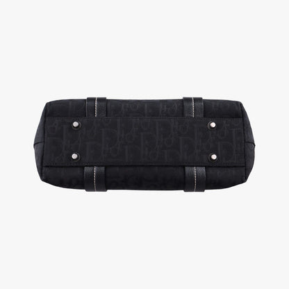 Dior Trotter Flower Tote Bag Black Canvas Leather — view 3
