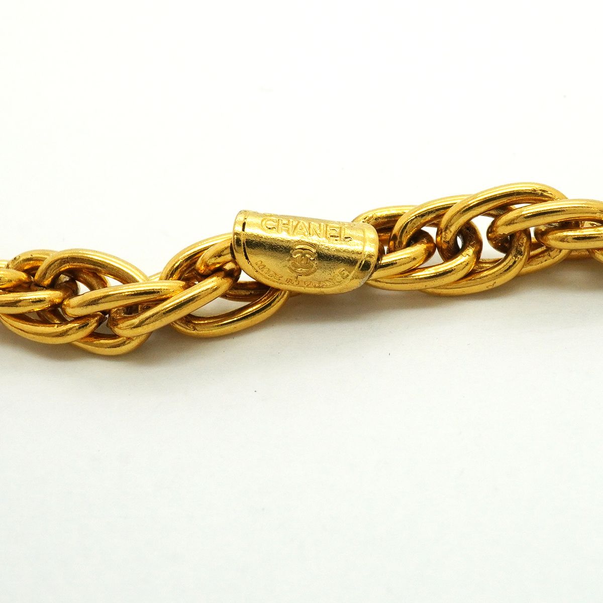 Chanel Necklace Vintage Logo Mademoiselle Gold Plated — view 6