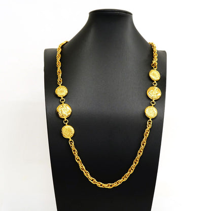 Chanel Necklace Vintage Logo Mademoiselle Gold Plated — view 7