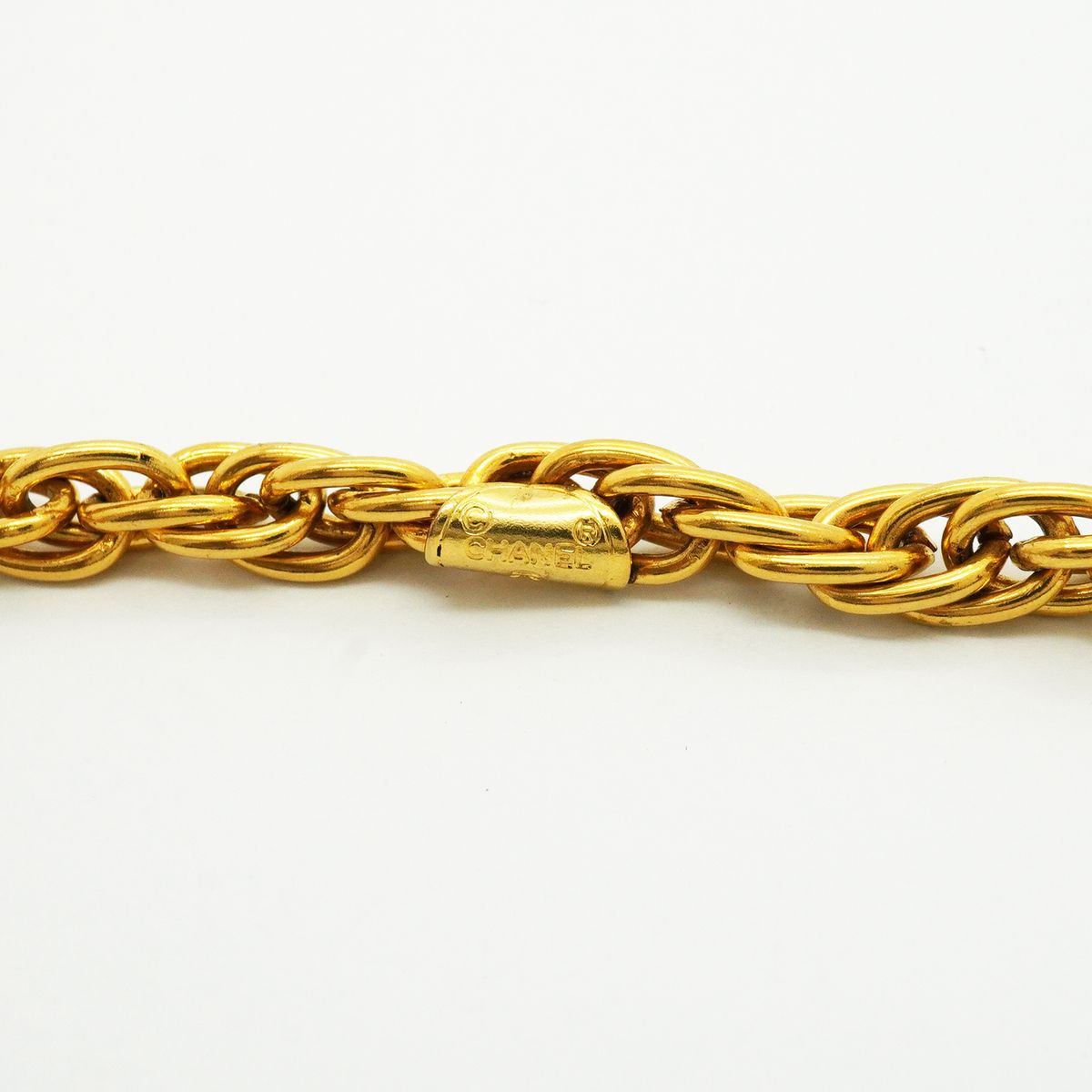 Chanel Necklace Vintage Logo Mademoiselle Gold Plated — view 5