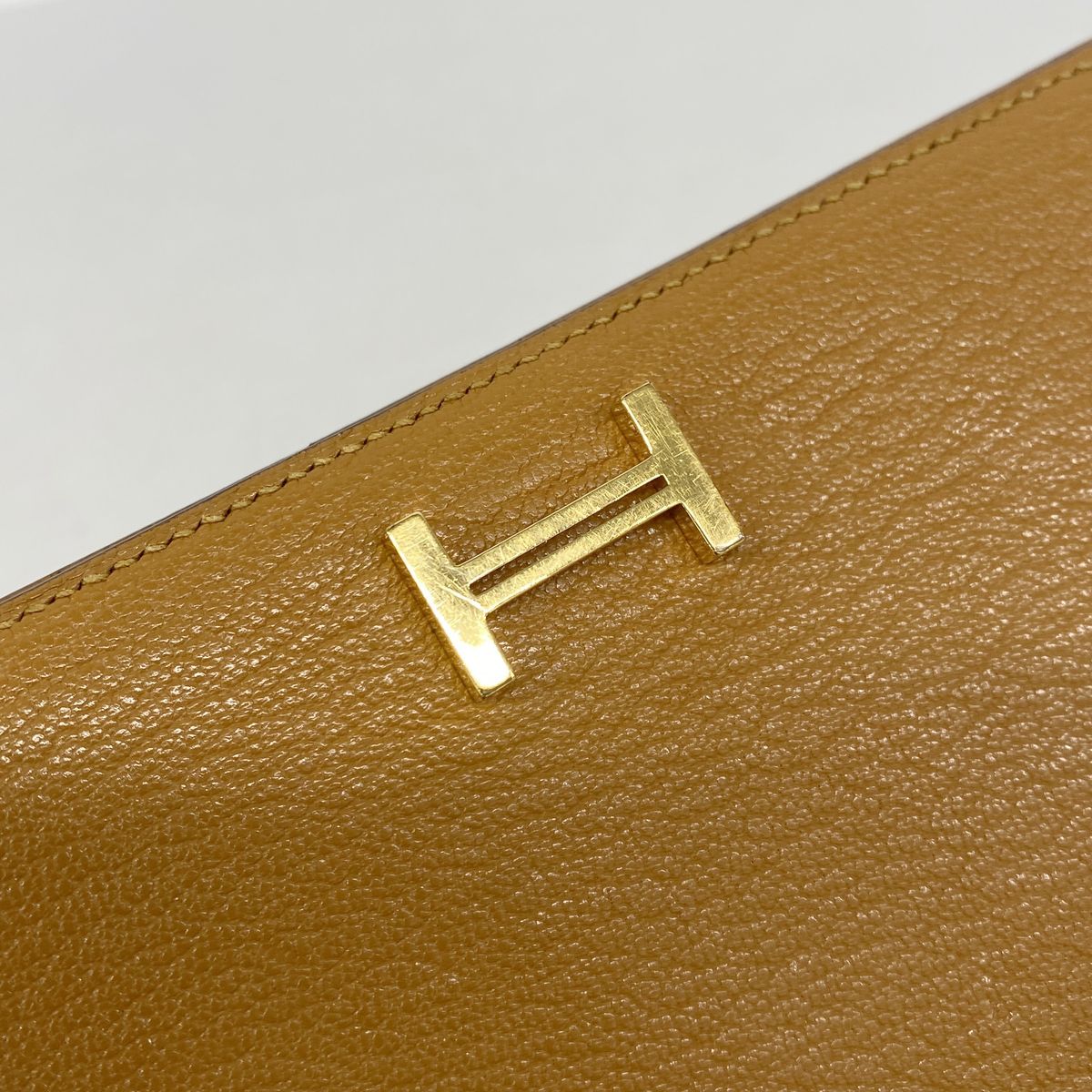 Hermes Wallet Bearn Soufflet Chevre Mysore Sesame Gold — view 7