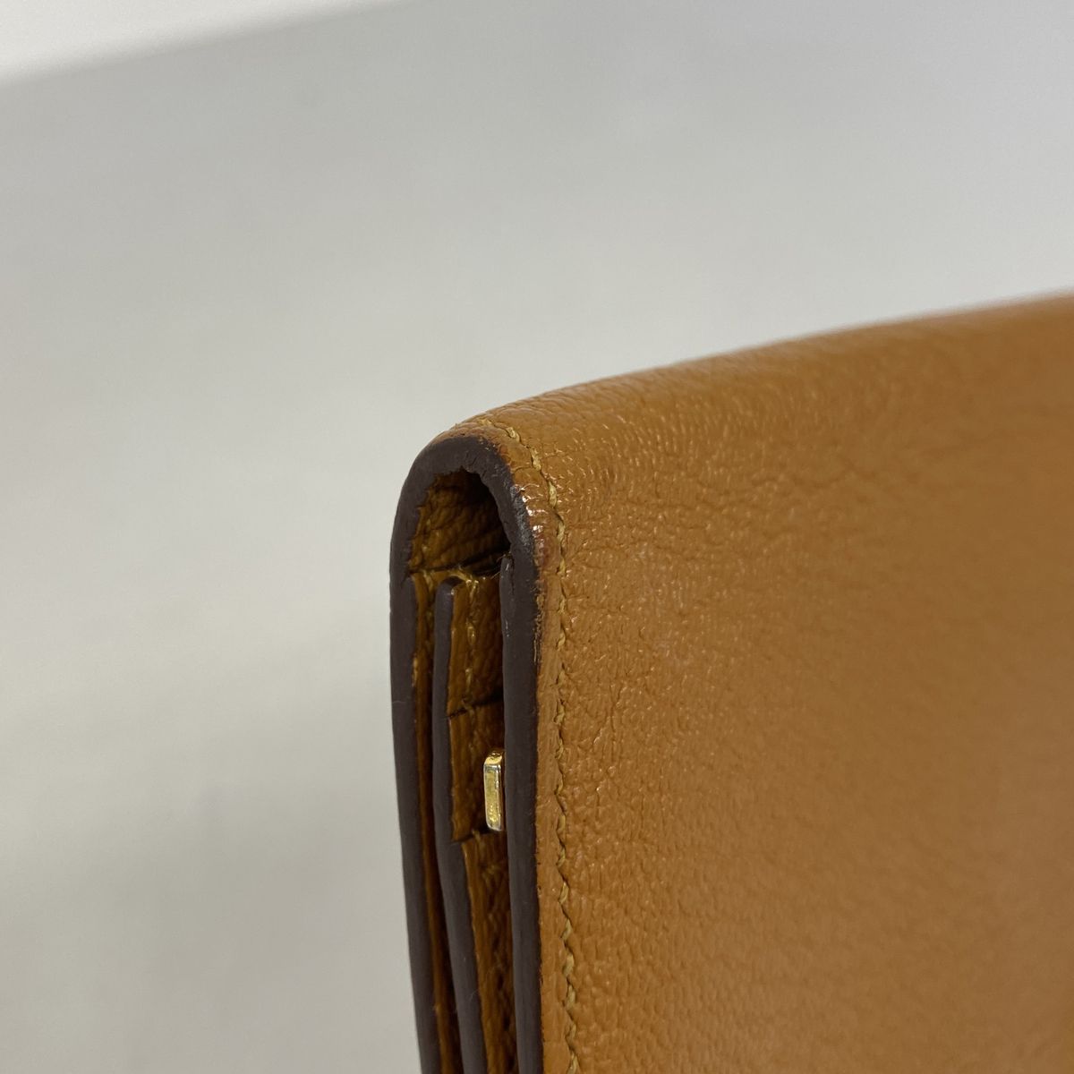 Hermes Wallet Bearn Soufflet Chevre Mysore Sesame Gold — view 5
