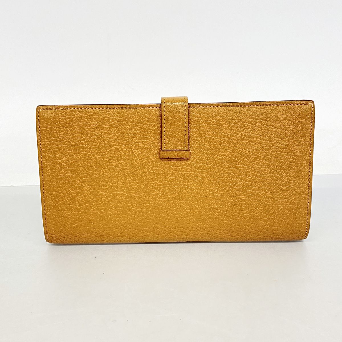 Hermes Wallet Bearn Soufflet Chevre Mysore Sesame Gold — view 8