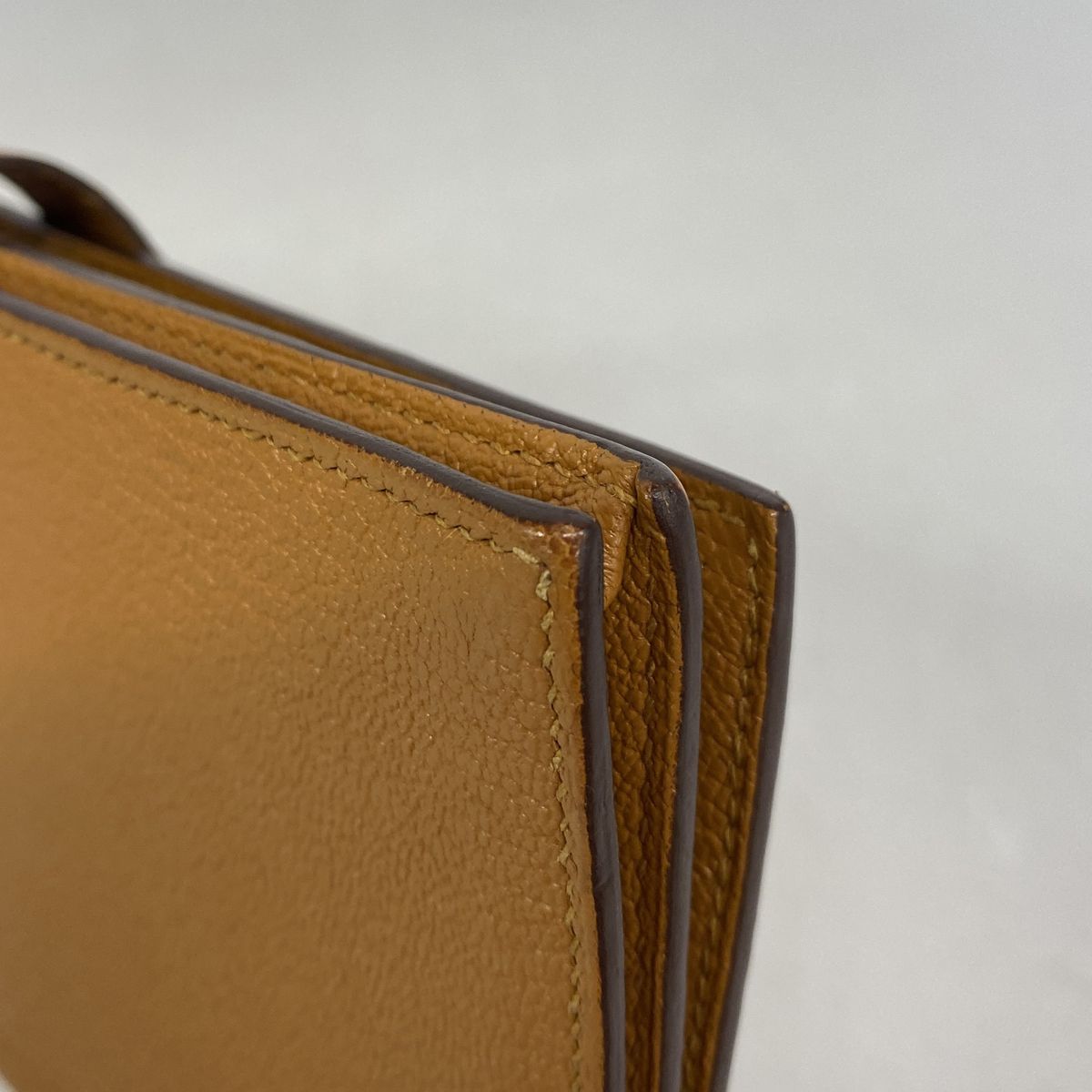 Hermes Wallet Bearn Soufflet Chevre Mysore Sesame Gold — view 6