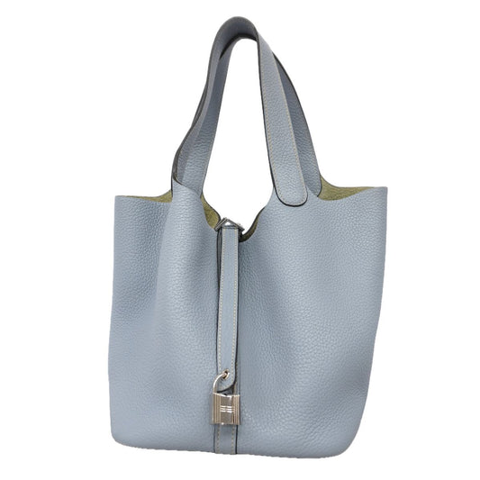 Hermes Handbag Picotin Lock MM Taurillon Clemence Blue Orchid Silver