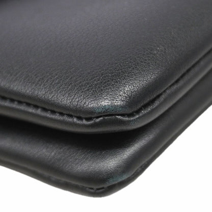 Chanel Shoulder Bag Leather Black Silver — view 6