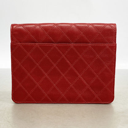 Chanel Pouch Bicolor Leather Red Gold — view 8