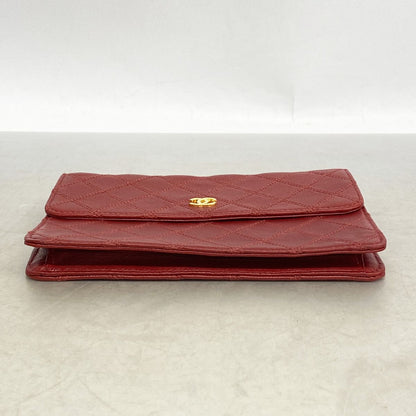 Chanel Pouch Bicolor Leather Red Gold — view 3