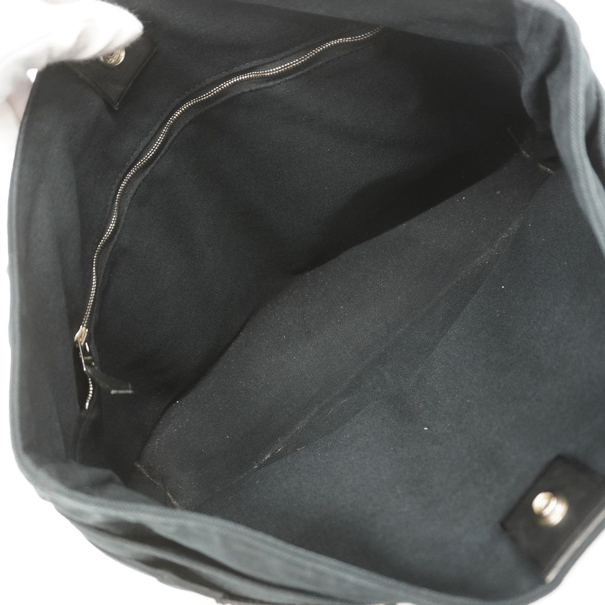 Hermes Tote Bag Troca Horizontal MM Canvas Black Silver — view 4