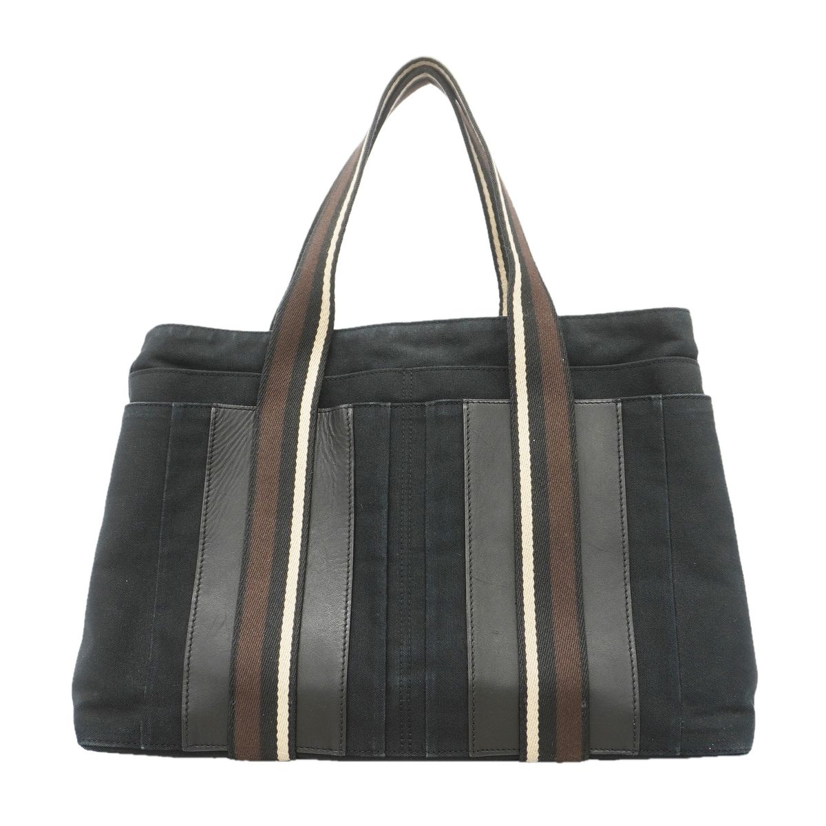 Hermes Tote Bag Troca Horizontal MM Canvas Black Silver
