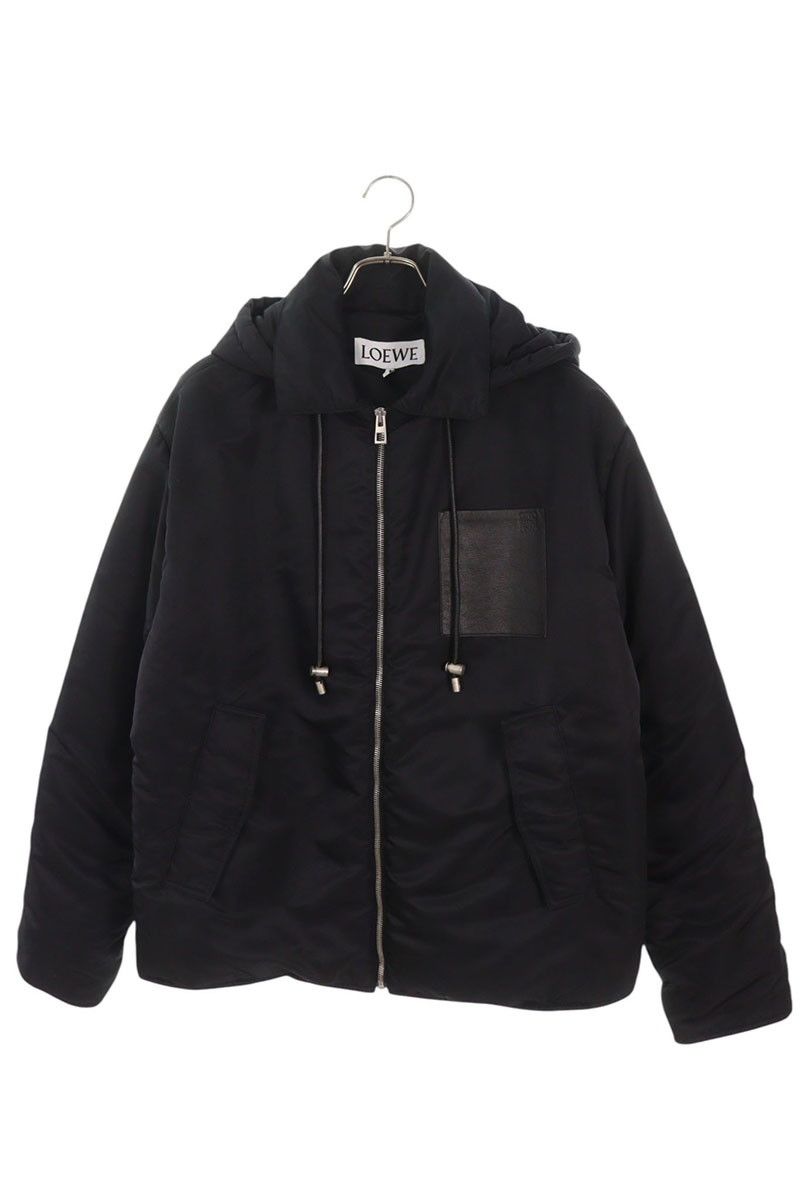 Loewe Leather Anagram Logo Zip Up Jacket 48