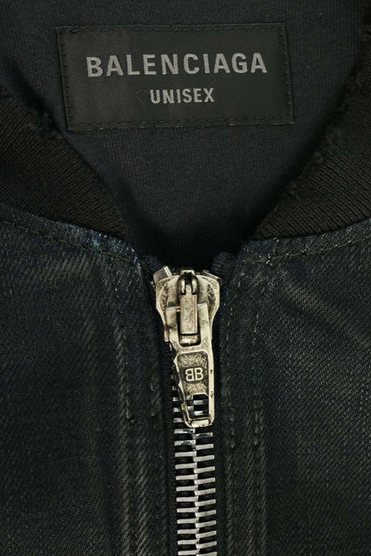 Balenciaga Distressed Denim Bomber Jacket — view 3