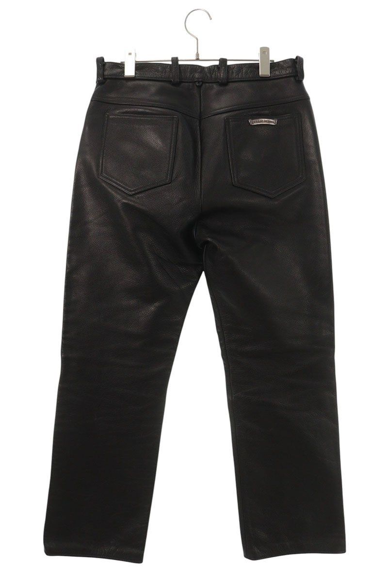 Chrome Hearts Lthr Pants Cross Ball Button Flarenie Leather Long — view 2