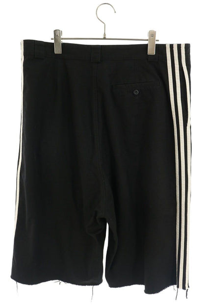 Balenciaga Adidas Logo Embroidery Side Line Cutoff Denim Shorts — view 2
