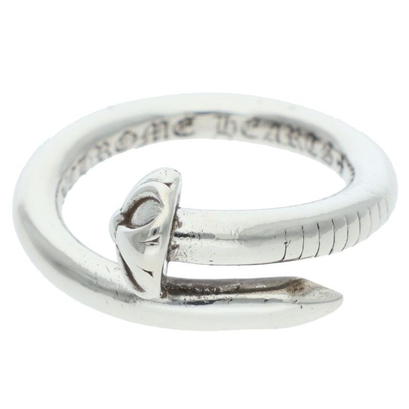 Chrome Hearts Nail Crsball Cross Ball Silver Ring