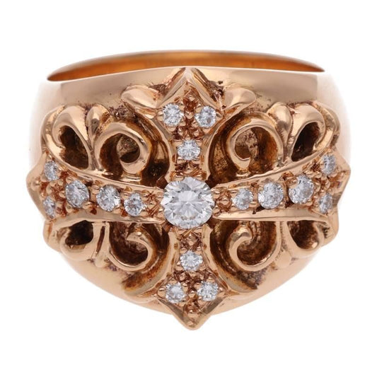 Chrome Hearts Keeper P Dmnd Pave Diamond Gold Ring