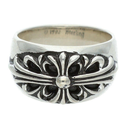 Chrome Hearts Flrl Floral Cross Silver Ring