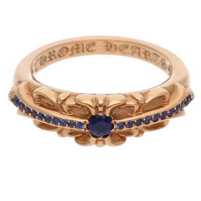 Chrome Hearts Babyclsc P Sap Baby Classic Floral Cross Pave Sapphire Gold Ring