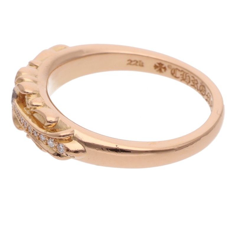 Chrome Hearts Babyclsc P D Baby Classic Floral Cross Pave Diamond Gold Ring — view 5