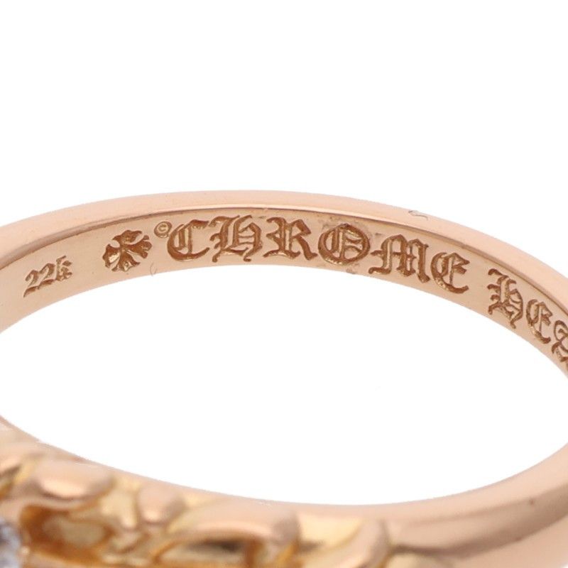 Chrome Hearts Babyclsc P D Baby Classic Floral Cross Pave Diamond Gold Ring — view 3