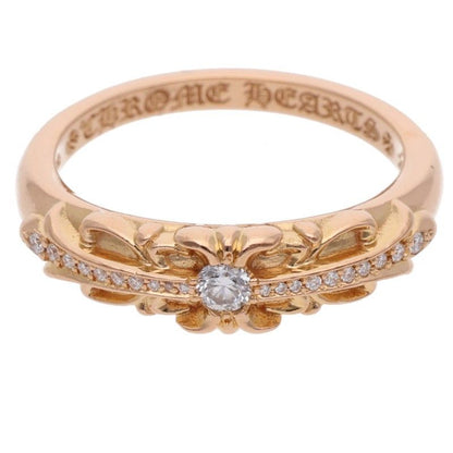 Chrome Hearts Babyclsc P D Baby Classic Floral Cross Pave Diamond Gold Ring