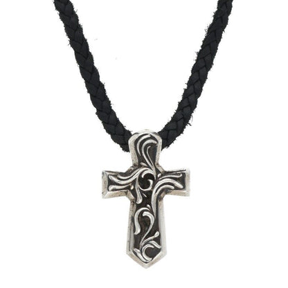 Chrome Hearts Vulcan Cross SM BC Small Boro Chip Pendant