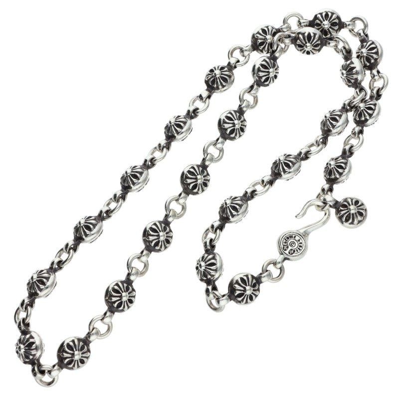 Chrome Hearts 1 Cross Ball Chain Silver Necklace — view 2