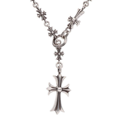 Chrome Hearts Chke Tnye CH Cross Chalk Chain Silver Necklace