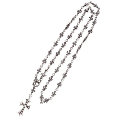 Chrome Hearts Chke Tnye CH Cross Chalk Chain Silver Necklace — view 2