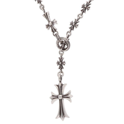 Chrome Hearts Chke Tnye CH Cross Chalk Chain Silver Necklace — view 3