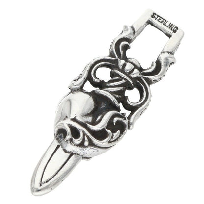 Chrome Hearts Dagger Heart Pendant Silver