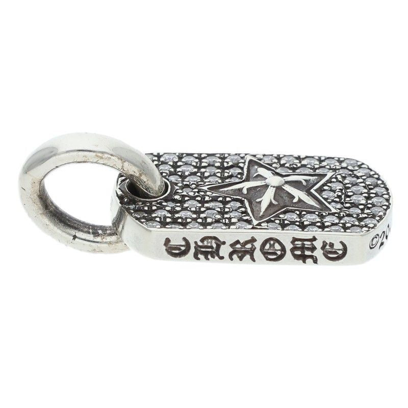 Chrome Hearts D T Tny Star P D Tiny Dog Tag Pave Diamond Silver Pendant — view 3