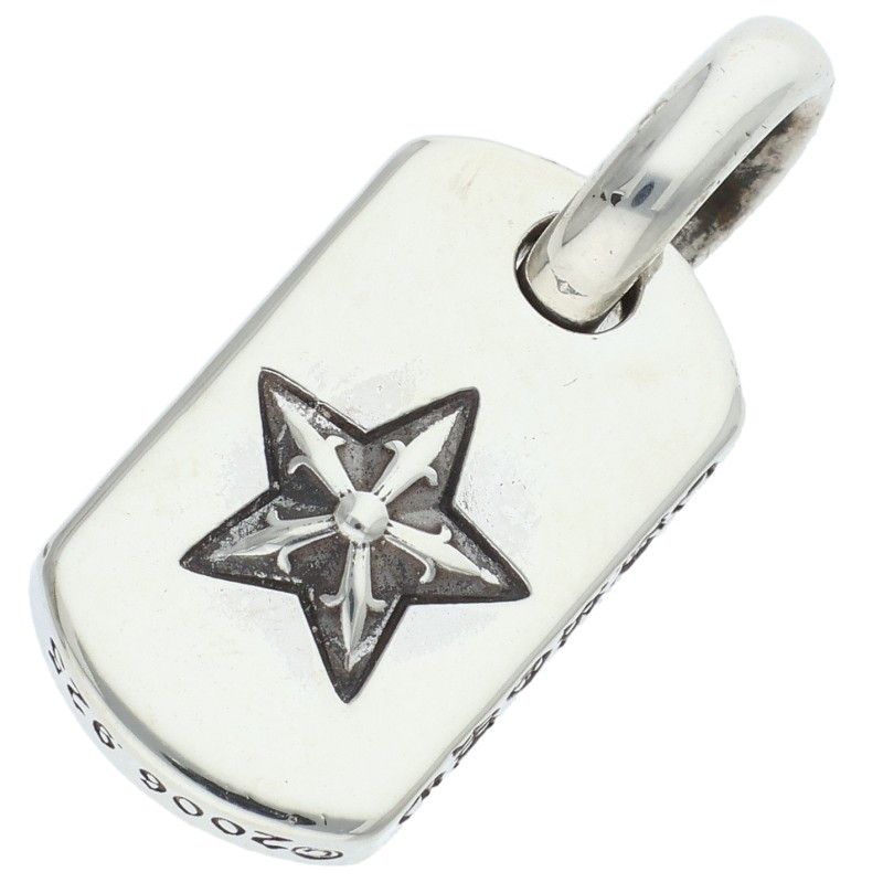 Chrome Hearts D T Tny Star P D Tiny Dog Tag Pave Diamond Silver Pendant — view 2