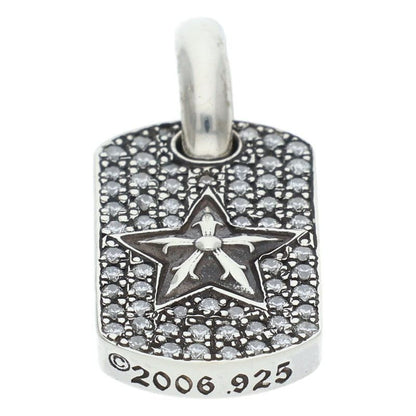 Chrome Hearts D T Tny Star P D Tiny Dog Tag Pave Diamond Silver Pendant — view 5