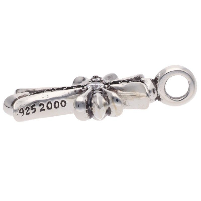 Chrome Hearts Tny Crsf P Dmnd Tiny Fat Cross Pave Diamond Pendant Silver — view 4