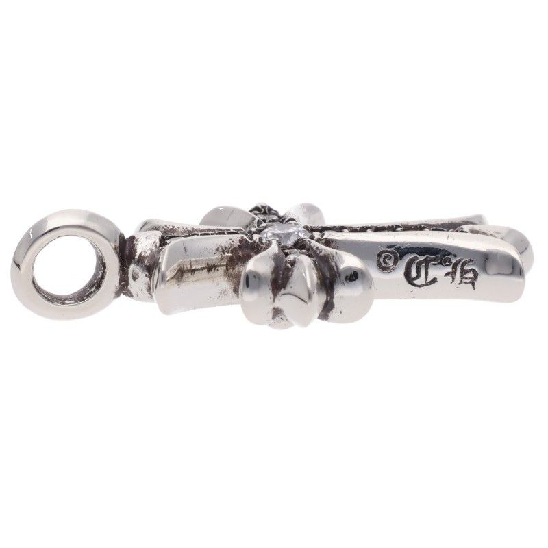 Chrome Hearts Tny Crsf P Dmnd Tiny Fat Cross Pave Diamond Pendant Silver — view 3