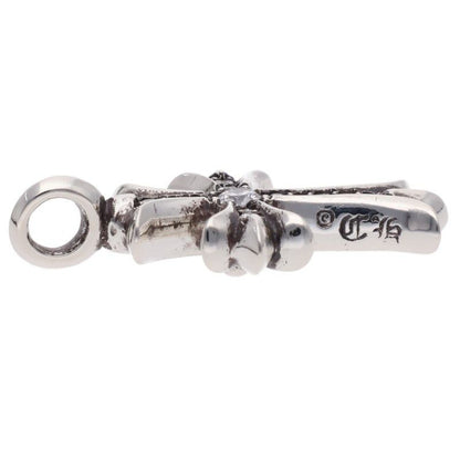 Chrome Hearts Tny Crsf P Dmnd Tiny Fat Cross Pave Diamond Pendant Silver — view 3