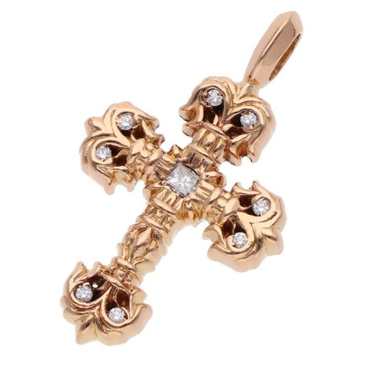 Chrome Hearts 22k Charm Filigree Tiny P Dmnd Aftermarket Pave Diamond Gold