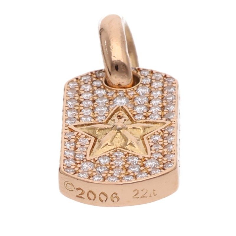 Chrome Hearts 22k DT Tny Star Tiny Dog Tag Aftermarket Pave Diamond Charm — view 4