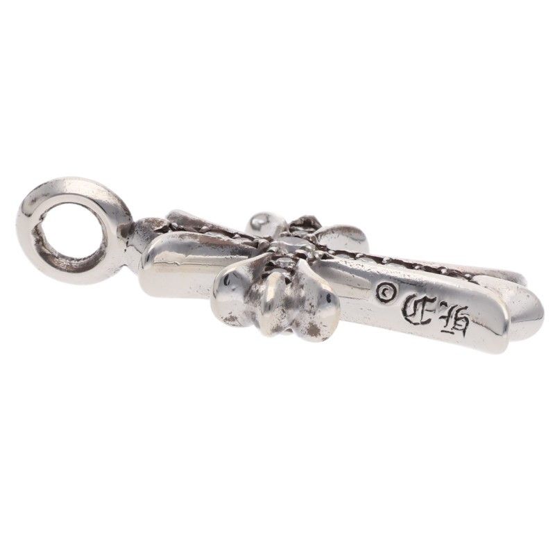 Chrome Hearts Tny Crsf P Dmnd Tiny Fat Cross Pave Diamond Pendant Silver — view 3