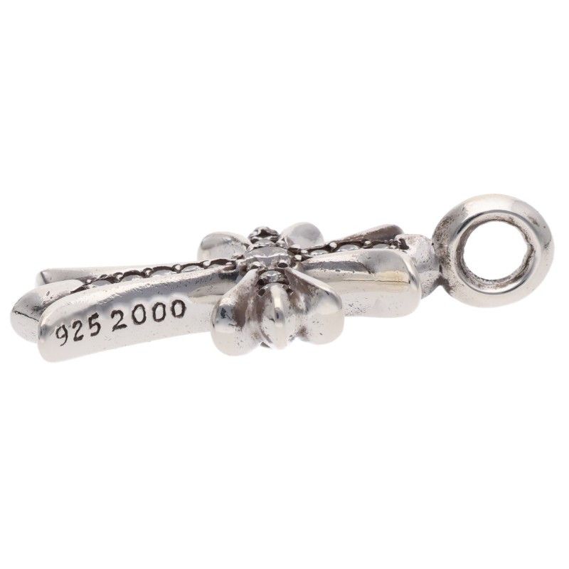 Chrome Hearts Tny Crsf P Dmnd Tiny Fat Cross Pave Diamond Pendant Silver — view 4