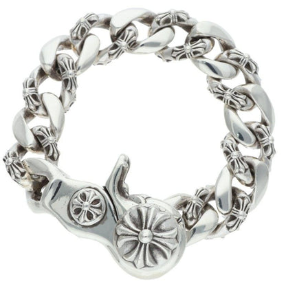 Chrome Hearts Fancy Link Clip Silver Bracelet