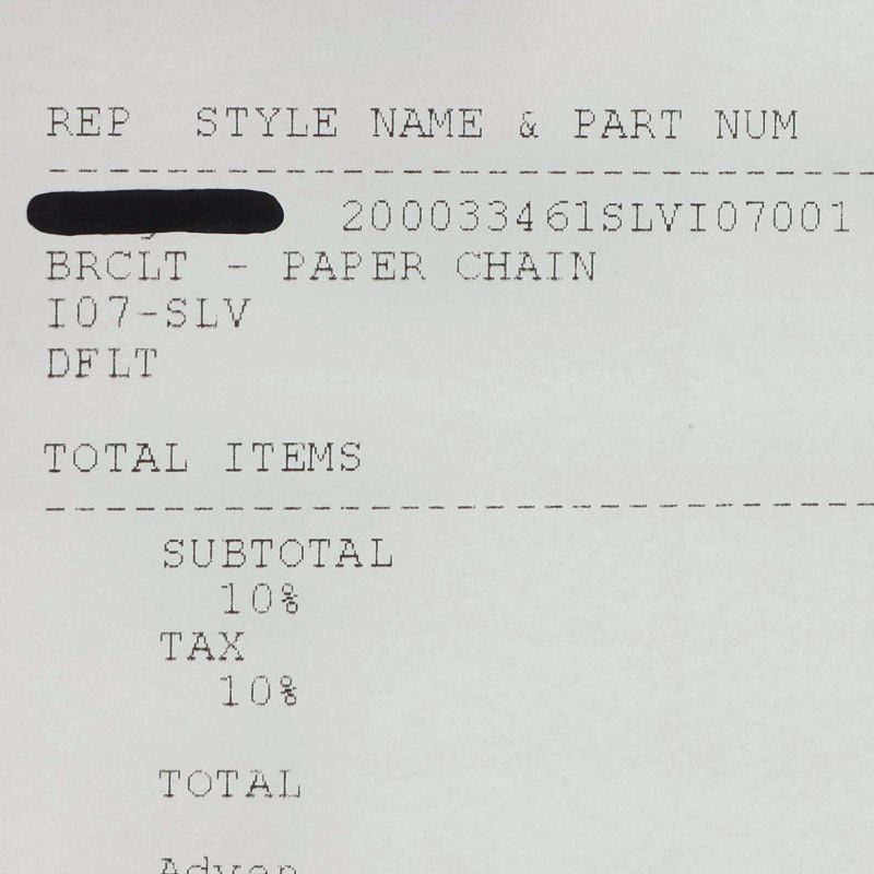 Chrome Hearts Paper Chain Silver Bracelet — view 3